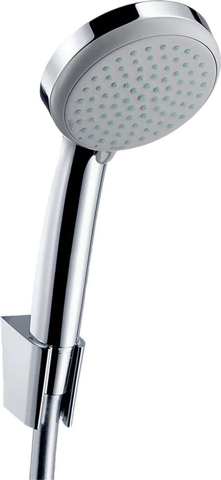 Bild von hansgrohe Duschbrause »Croma 100«, (Brauseschlauch, Handbrause, Brausehalter), mit Duschschlauch 125cm, chrom