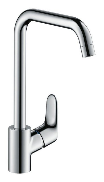Bild von hansgrohe Focus Küchenarmatur (Wasserhahn Küche ohne Schlauchbox, 110°, 150°, 360° schwenkbar, hoher Auslauf 260mm) Edelstahl Finish