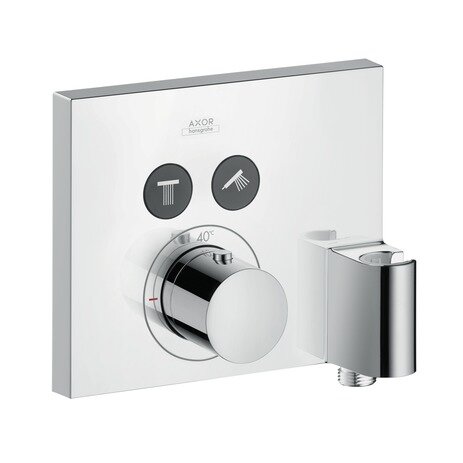 Bild von hansgrohe Axor Starck ShowerSelect Square Thermostat Unterputz für 2 Verbraucher mit FixFit und Porter, Farbe: Chrom