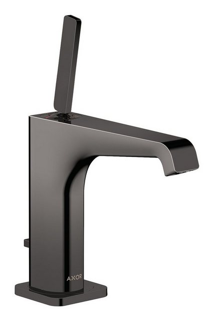 Bild von hansgrohe AXOR Citterio E Einhebel Waschtischmischer 125 mit Zugstangen-Ablaufgarnitur, 36100330, Farbe: Polished Black Chrome