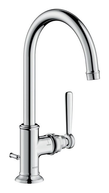Bild von hansgrohe Waschtischarmatur Axor Montreux 210 Einhebel mit Hebelgriff mit Zugstangen-Ablaufgarnitur - Brushed Nickel