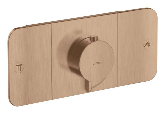 Bild von hansgrohe AXOR Starck One Thermostatmodul Unterputz für 2 Verbraucher, 45712310, Farbe: Brushed Red Gold