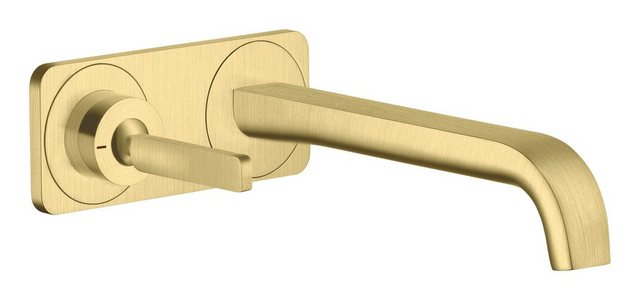 Bild von hansgrohe AXOR Citterio E Einhebel-Waschtischmischer Unterputz mit Platte für Wandmontage, 36114950, Farbe: Brushed Brass