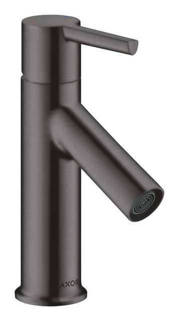 Bild von hansgrohe AXOR Starck Einhebel-Waschtischmischer 80 mit Hebelgriff für Handwaschbecken mit Zugstangen-Ablaufgarnitur, 10102340, Farbe: Brushed Black Chrome