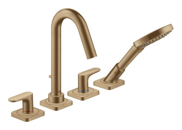 Bild von hansgrohe AXOR Citterio M 4-Loch Wannenrandarmatur mit Hebelgriffen und Rosetten, 34444140, Farbe: Brushed Bronze