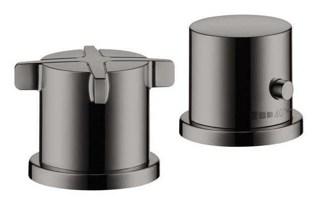 Bild von hansgrohe AXOR Citterio E 2-Loch Wannenrandarmatur mit Thermostat, 36412330, Farbe: Polished Black Chrome