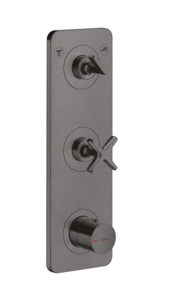 Bild von hansgrohe AXOR Citterio E Thermostatmodul Unterputz 38 x 12 für 2 Verbraucher, 36703340, Farbe: Brushed Black Chrome