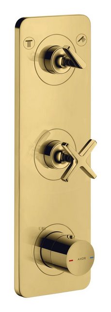 Bild von hansgrohe AXOR Citterio E Thermostatmodul Unterputz 38 x 12 für 2 Verbraucher, 36703990, Farbe: Polished Gold Optic