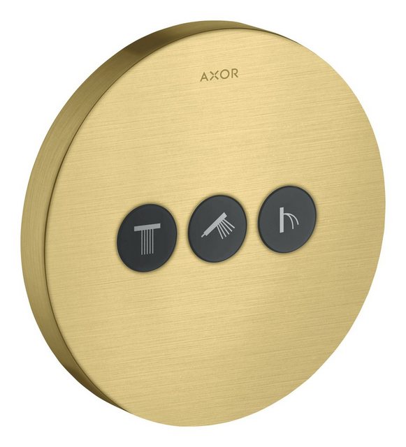Bild von hansgrohe AXOR Starck ShowerSelect round Ventil Unterputz für 3 Verbraucher, 36727950, Farbe: Brushed Brass