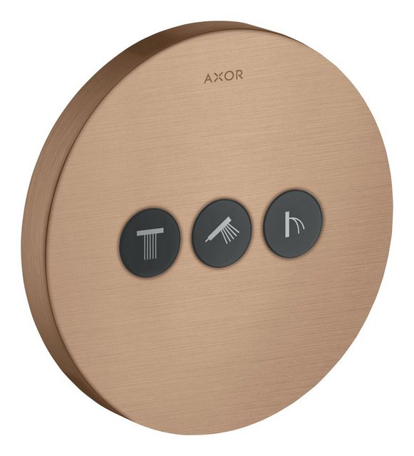 Bild von hansgrohe AXOR Starck ShowerSelect round Ventil Unterputz für 3 Verbraucher, 36727310, Farbe: Brushed Red Gold
