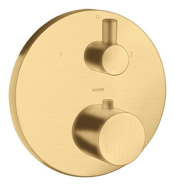 Bild von hansgrohe AXOR Uno² Thermostat Unterputz mit Ab- und Umstellventil, 2 Verbraucher, 38720250, Farbe: Brushed Gold Optic