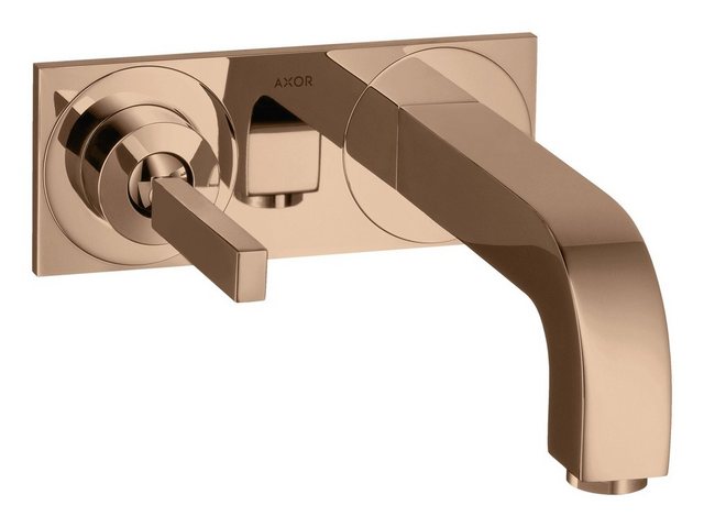 Bild von hansgrohe AXOR Citterio Einhebel-Waschtischmischer Unterputz, Auslauf 225mm, Platte für Wandmontage, Farbe: Polished Red Gold