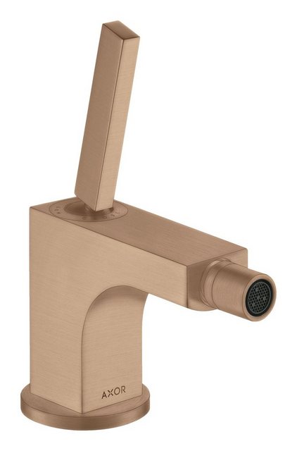 Bild von hansgrohe  AXOR Citterio Einhebel-Bidetmischer, Zugstangen-Ablaufgarnitur, Pinhebel, 39210, Farbe: Brushed Red Gold