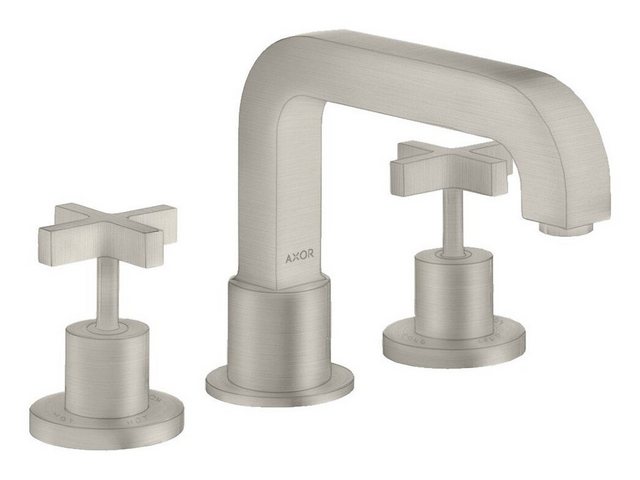 Bild von hansgrohe AXOR Citterio 3-Loch Wannenrandarmatur, Kreuzgriffe, Farbe: Stainless Steel Optic