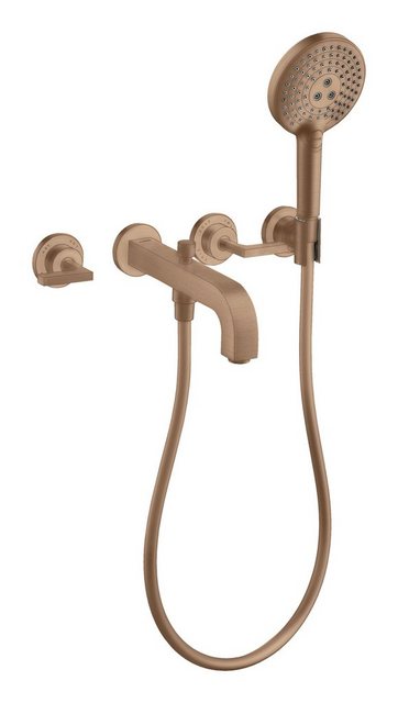 Bild von hansgrohe AXOR Citterio 3-Loch Wannenarmatur mit Hebelgriffen, 39448310, Farbe: Brushed Red Gold