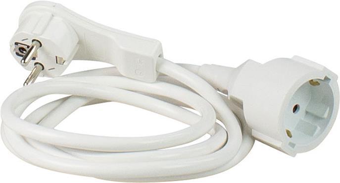Bild von as - Schwabe Verlängerungsleitung 2 m mit Flachstecker - Verlängerungskabel mit Schutzkontaktstecker & Schutzkontaktkupplung - für den Innenbereich - extrem flach - 230V, 16A - IP20 - weiß, 50211