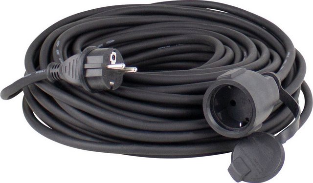 Bild von as - Schwabe Gummi-Verlängerungsleitung – 40 m Kabel mit Schutzkontaktstecker, Schutzkontaktkupplung inkl. Schutzkappe ­– 230 V / 16 A Verlängerungskabel – IP44 – Made in Germa