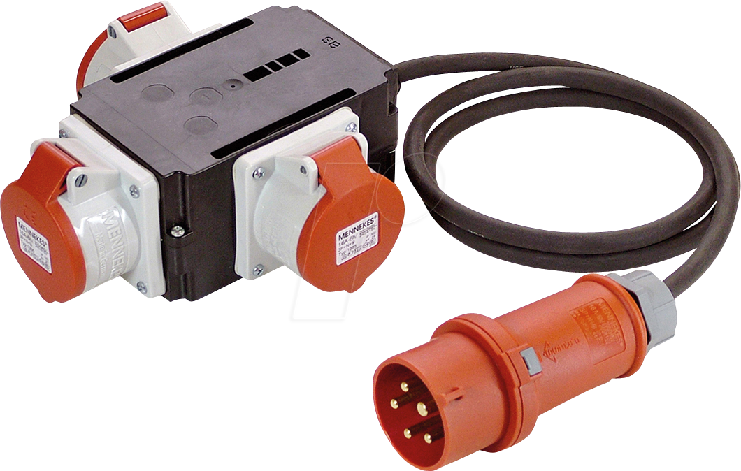 Bild von AS Schwabe 60529 MIXO-Stromverteiler 400V ODER 32 A 1 CEE-Stecker 32 A, 5polig 400 V IP44 (60529)