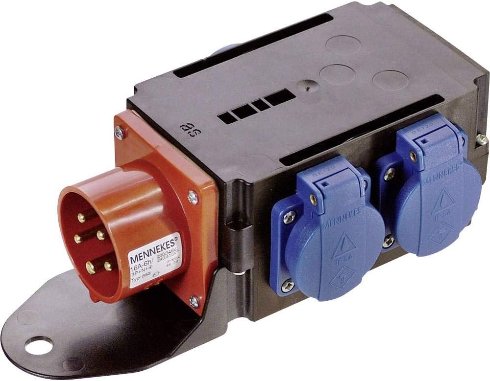 Bild von as - Schwabe MIXO Starkstromverteiler – CEE-Stecker 400V/32A/5-polig, ca. 7 kW - Stromadapter -1 x CEE Steckdose 400 V 16 A, 5-polig - Stromstation - Außenbereich – Made Germany – IP