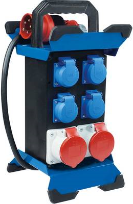 Bild von As - Schwabe, Baustromverteiler, Mobiler CEE Stromverteiler (6 x, CEE 7/3, CEE)