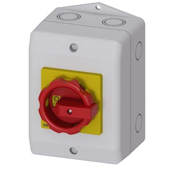 Bild von Siemens Lasttrennschalter Rot, Gelb 3polig 16mm² 25A 1 Schließer, 1 Öffner 690 V/AC 3LD21641GP53