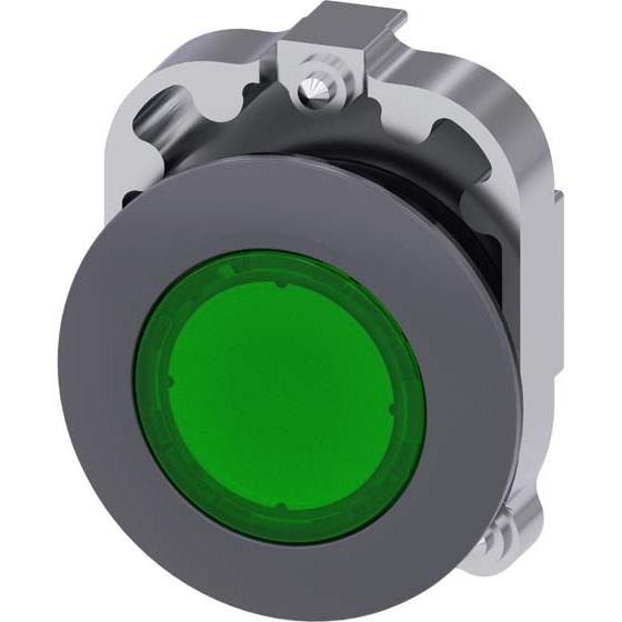 Bild von Siemens 3SU10610JB400AA0 3SU1061-0JB40-0AA0 Leuchtdrucktaster Frontring Metall, rund Knopf Sandgrau,