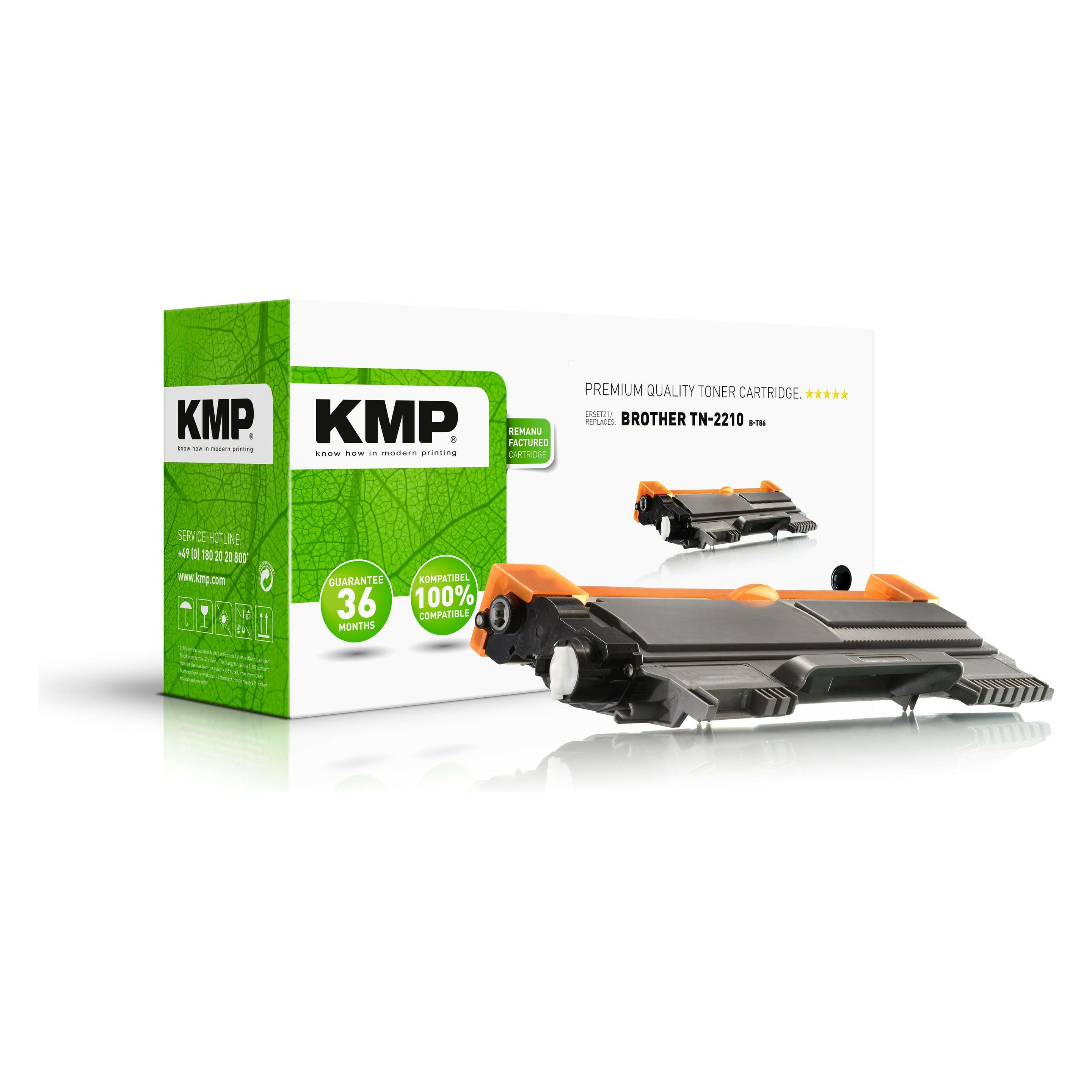 Bild von KMP B-T86 - 45 g - Schwarz - kompatibel - Tonerpatrone (Alternative zu: Brother TN2210) - für Brother DCP-7060, 7065, 7070, HL-2240, 2250, 2270, MFC-7360, 7460, 7860, FAX-2840, 2940 (1256,0000)