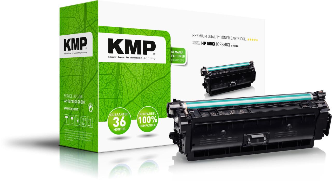 Bild von KMP Toner ersetzt HP 508X, CF360X Kompatibel Schwarz 12500 Seiten H-T223BX 2537,3000
