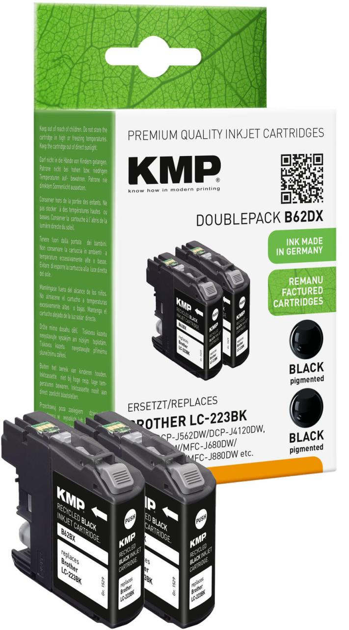 Bild von KMP Tintenpatrone passend für Brother LC223BK Black Doublepack - B62DX - für DCP-J562DW DCP-J4120DW, MFC-J480DW MFC-J680DW MFC-J4420DW MFC-J88... etc.