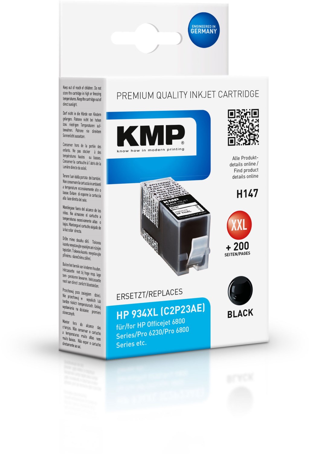 Bild von KMP Tintenpatrone (1-tlg., ersetzt HP »C2P23AE« Nr. 934 XL, schwarz)