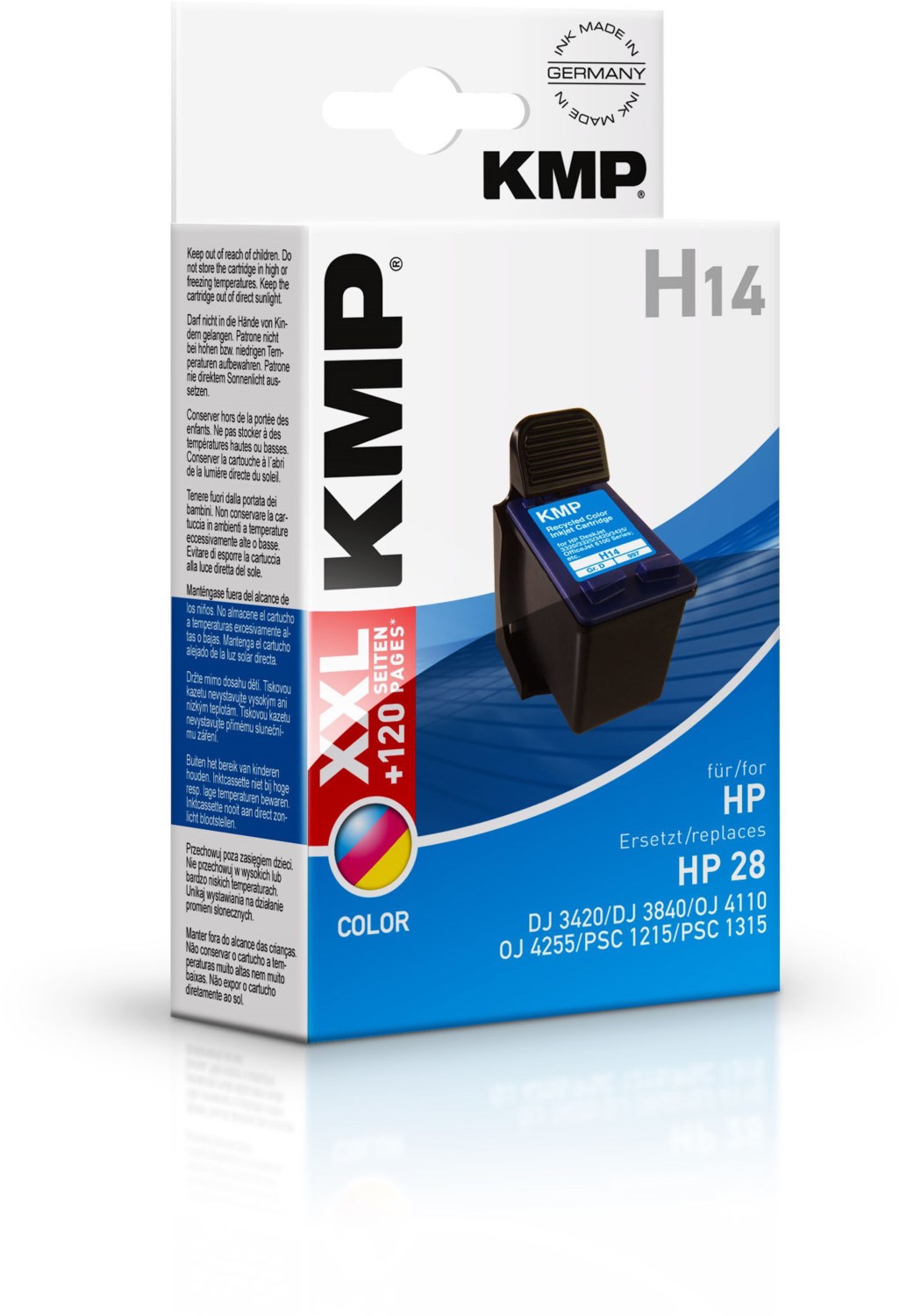 Bild von KMP H14 - 17 ml - Farbe (Cyan, Magenta, Gelb) (M, C, Y), Druckerpatrone