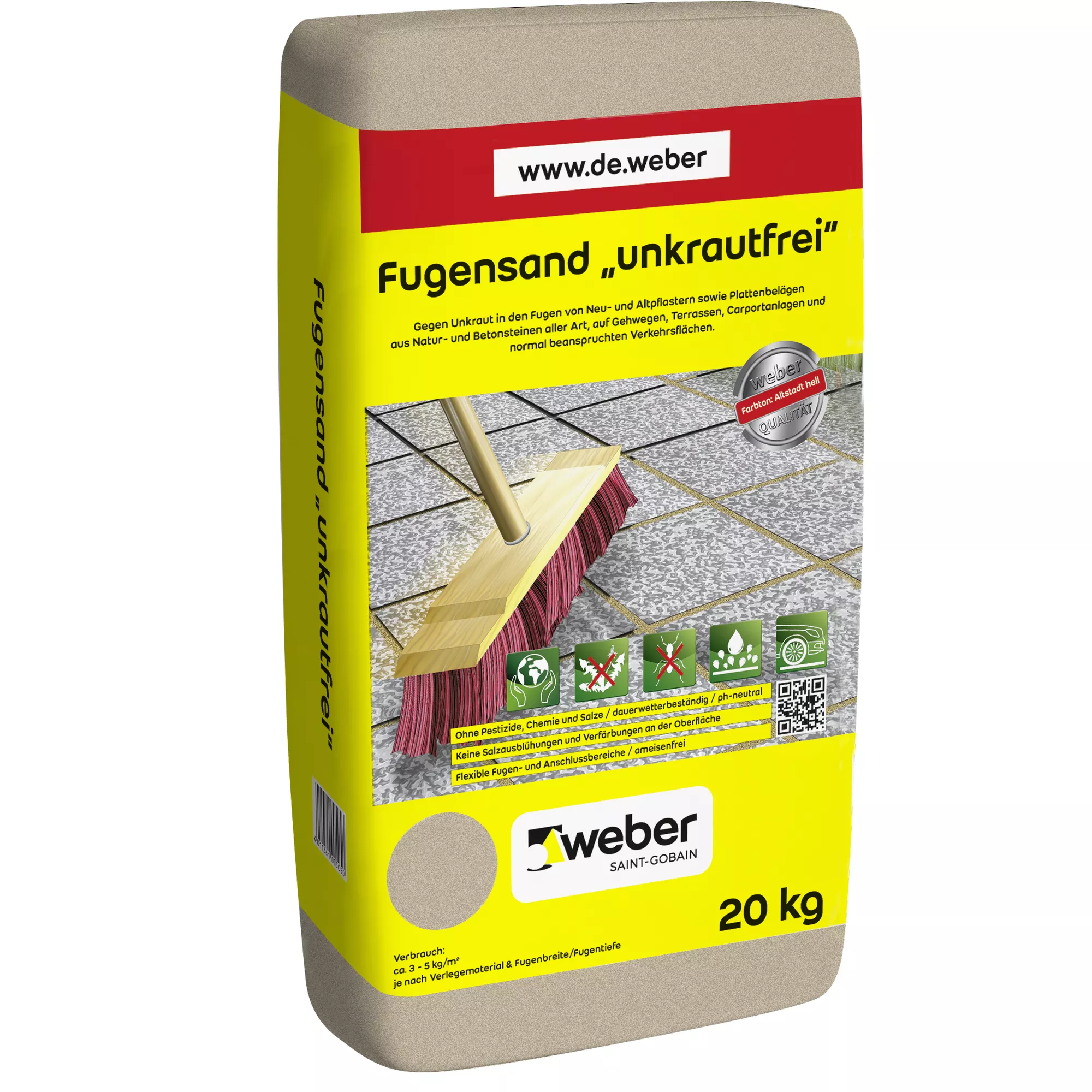 Bild von Saint-Gobain Weber Fugensand 'Unkrautfrei' sand/naturfarben 0-2 mm 20 kg