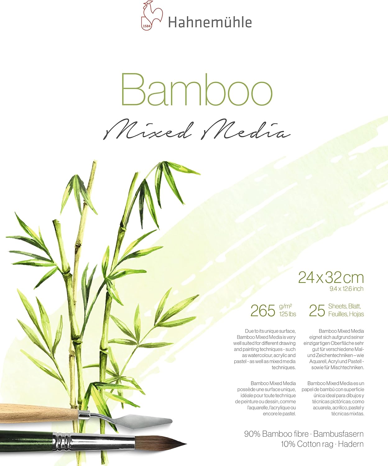 Bild von Hahnemühle Zeichenblock Bamboo Mixed Media Universalblock 24x32cm 265g/m², zu 90% aus Bambusfasern