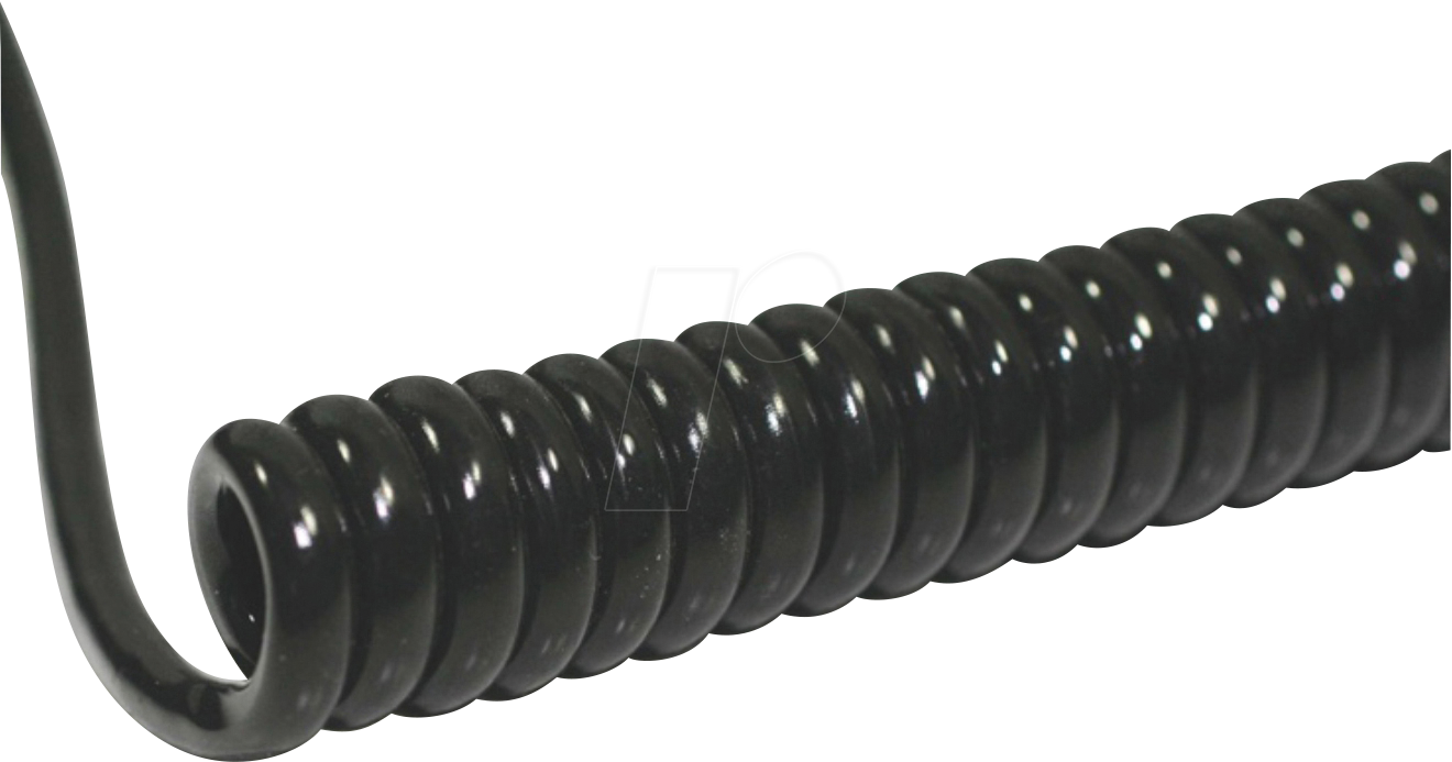 Bild von BKL Electronic, Kabelleitung, 1506304 Spiralkabel Li12YD11Y 800mm / 3200mm 4 x 0.50mm² Schwarz 1St. (3.20 m)