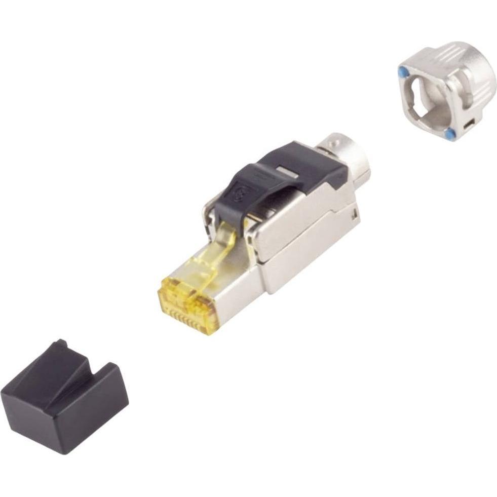 Bild von BKL Electronic RJ-45 Stecker, werkzeugl., Cat. 8.1, STP, Bajonett 10121219, Elektronikkabel + Stecker, Silber