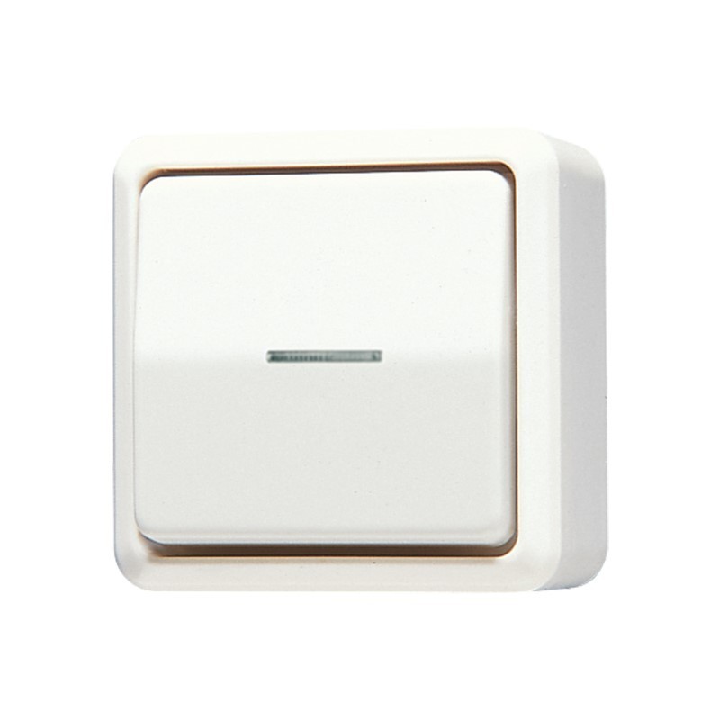 Bild von JUNG Wechselschalter AP 600 cws glz AP IP20 606KO5A, Taster + Schalter, Weiss