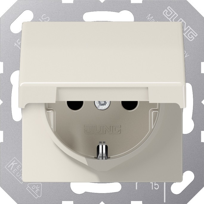 Bild von JUNG, Steckdose, Steckdose 1f cws glz AS UP Klappd IP20 AS1521KL