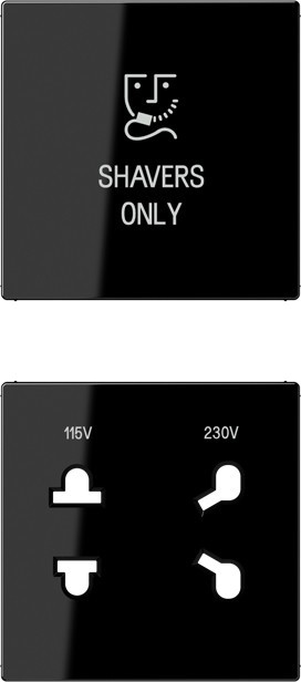 Bild von JUNG Abdeckung Wandsteckdose A sw glz SOA7522BFSWPL, Taster + Schalter, Schwarz