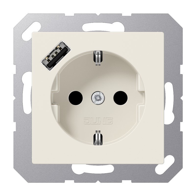 Bild von JUNG, Steckdose, A1520-18A m.USB Typ A Steckdose SCHUKO