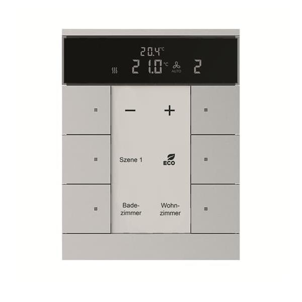 Bild von Busch-Jaeger BJ SBR/U6.0.11-83 HVAC-Gerät,6fach BE, Thermostat, Silber