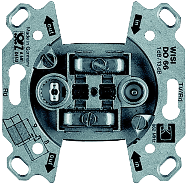 Bild von Busch-Jaeger 0231-101 Antennensteckdosen-Einsatz Radio/TV 2 Anschlüsse/Durchgangsdose 2CKA000230A0268