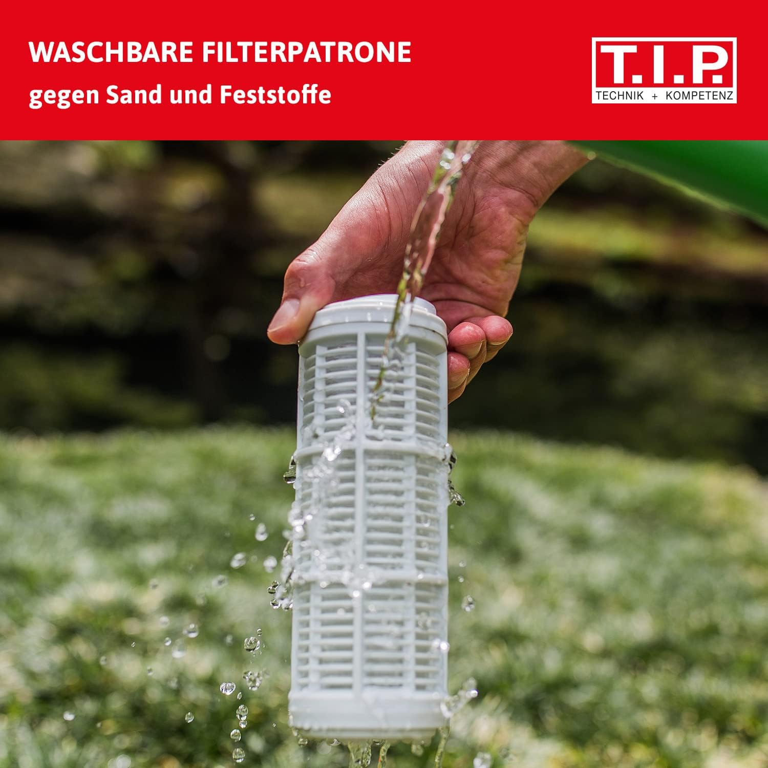 Bild von T.I.P. Vorfilter für Garten Pumpen und Hauswasserwerke 17,8 cm (7 Zoll) (Wasserdurchfluss bis 7.000 l/h, inklusive waschbarer Filterpatrone, Transparenter Filterkopf aus hochwertigen Kunststoff) 31058