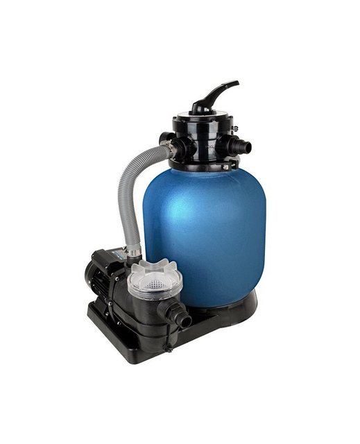 Bild von T.I.P. Sandfilteranlage - Pool Filter Set mit Vorfilter (40 m³ Beckengröße, 13.200l/h Fördermenge, 12m Förderhöhe, 4-Wege-Ventil, Großer Filterbehälter: 25Kg Sand / 700g Fillterballs) SPF 370 F, 30309