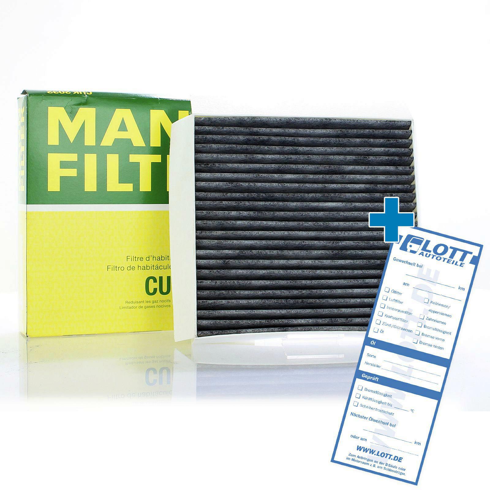 Bild von MANN-FILTER CUK 2032 Innenraumfilter Filter, Innenraumluft, Pollenfilter, Mikrofilter Aktivkohlefilter 198 202 40 SMART: Fortwo I Convertible, Cabrio
