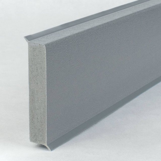 Bild von PROVISTON Sockelleiste Hartschaum PVC, 12 x 60 x 2500 mm, Hell grau, Kunststoff Fußleiste