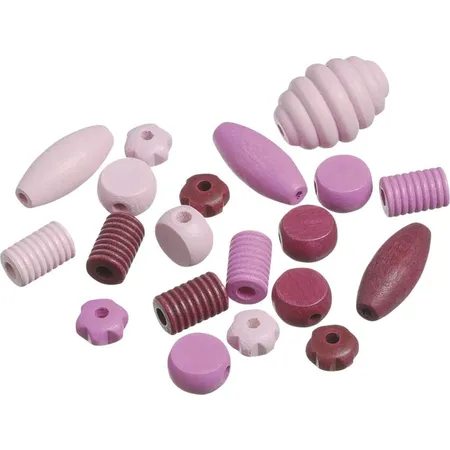 Bild von 5 x Knorr prandell Holzperlen Form 1 VE=20 Stück rosa, pink