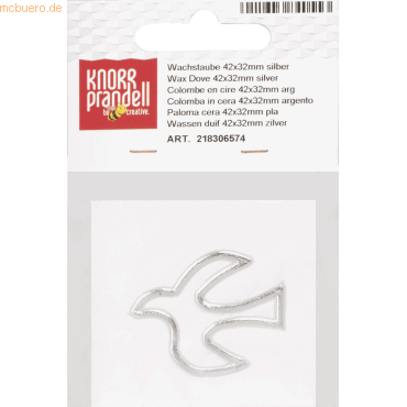 Bild von 3 x Knorr prandell Wachstaube 42x32mm silber