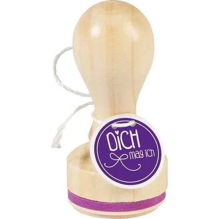 Bild von Knorr Prandell 211803032 Knorr prandell 211803032 Stempel aus Holz, rund Motivgröße ca. Ø 3,2 cm, Motiv: Dich mag ich