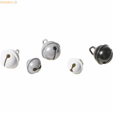 Bild von 5 x Knorr prandell Metallglöckchen Mix VE=5 Stück schwarz/weiß
