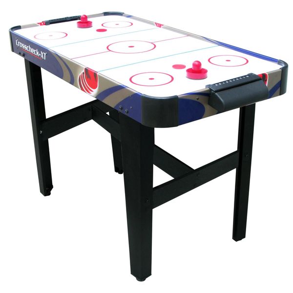 Bild von Carromco Air-Hockeytisch CROSSCHECK-XT, (1-tlg), Hochglanzspielfeld, inkl. Pusher und Pucks, Maße 136 x 61.5 x 78.6 cm